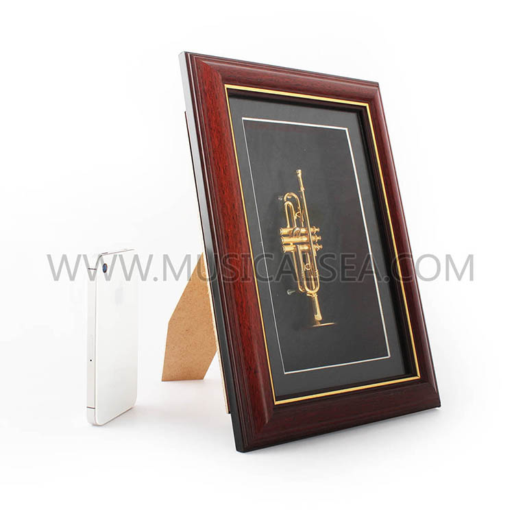 Miniature trumpet decorative photo frame